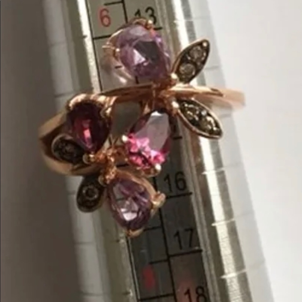Le vain butterfly ring beautiful 14 kt gold engraved in ring - Picture 3 of 10